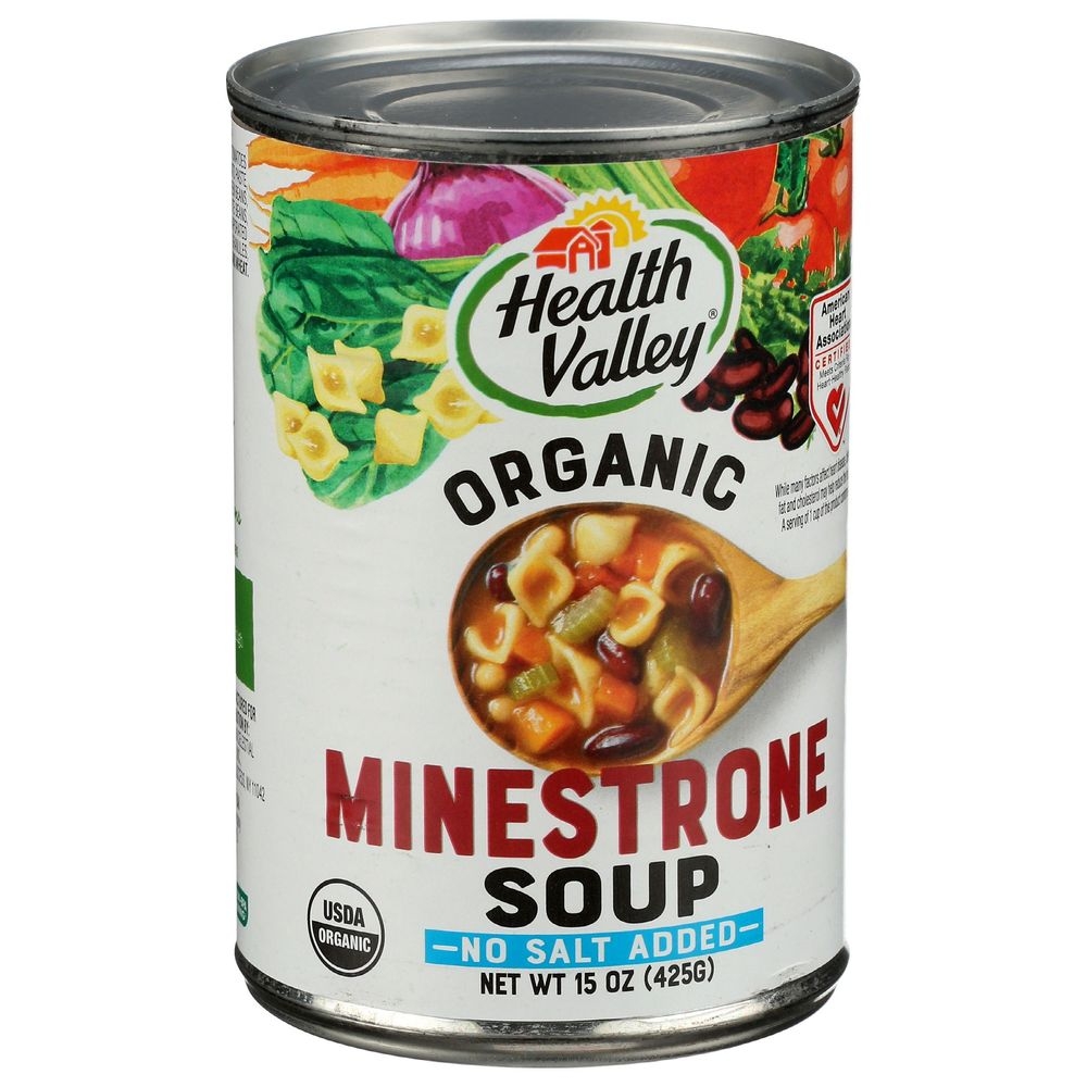Health Valley Organic No Salt Added Minestrone Soup, 15 Ounce