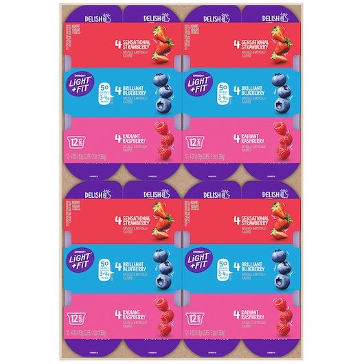 Light and Fit Strawberry Blueberry Raspberry Yogurt, 4 Ounce -- 48 per case.