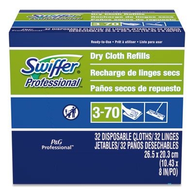 Swiffer Dry Refill System, Cloth, White, 32/Box, 6 Boxes/Carton