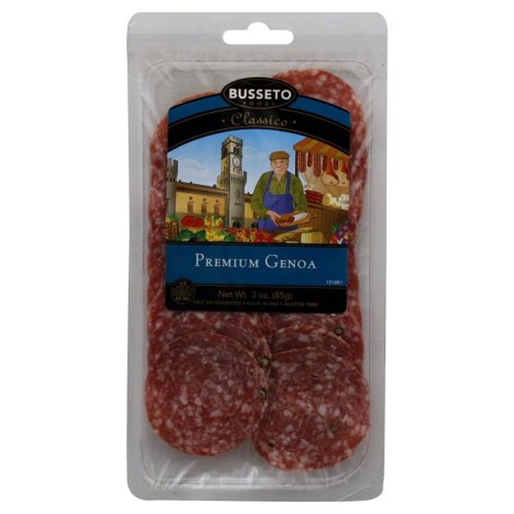 Busseto Sliced Premium Genoa Salami, 3 Ounce -- 12 per case