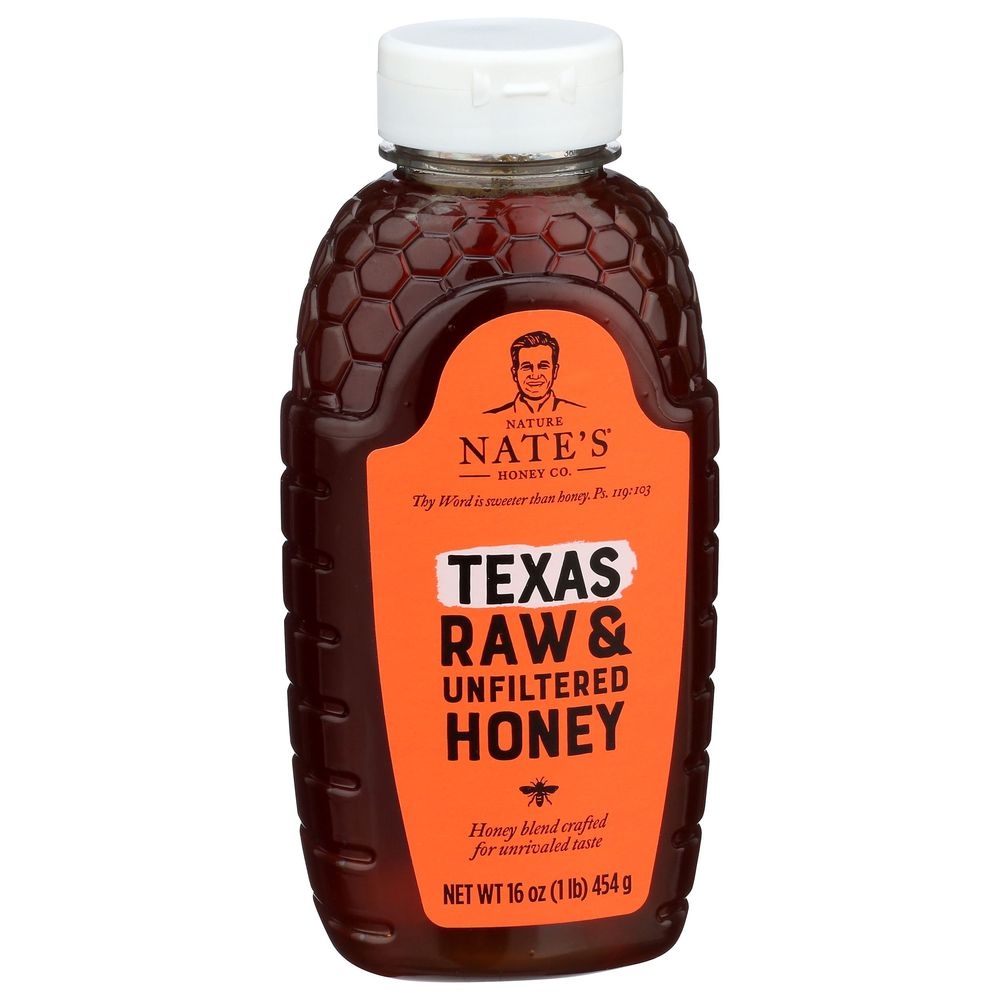 Nature Nates Texas Raw and Unfiltered Honey, 16 Ounce -- 6 per case