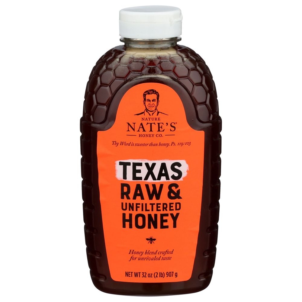 Nature Nates Texas Raw and Unfiltered Honey, 32 Ounce -- 6 per case