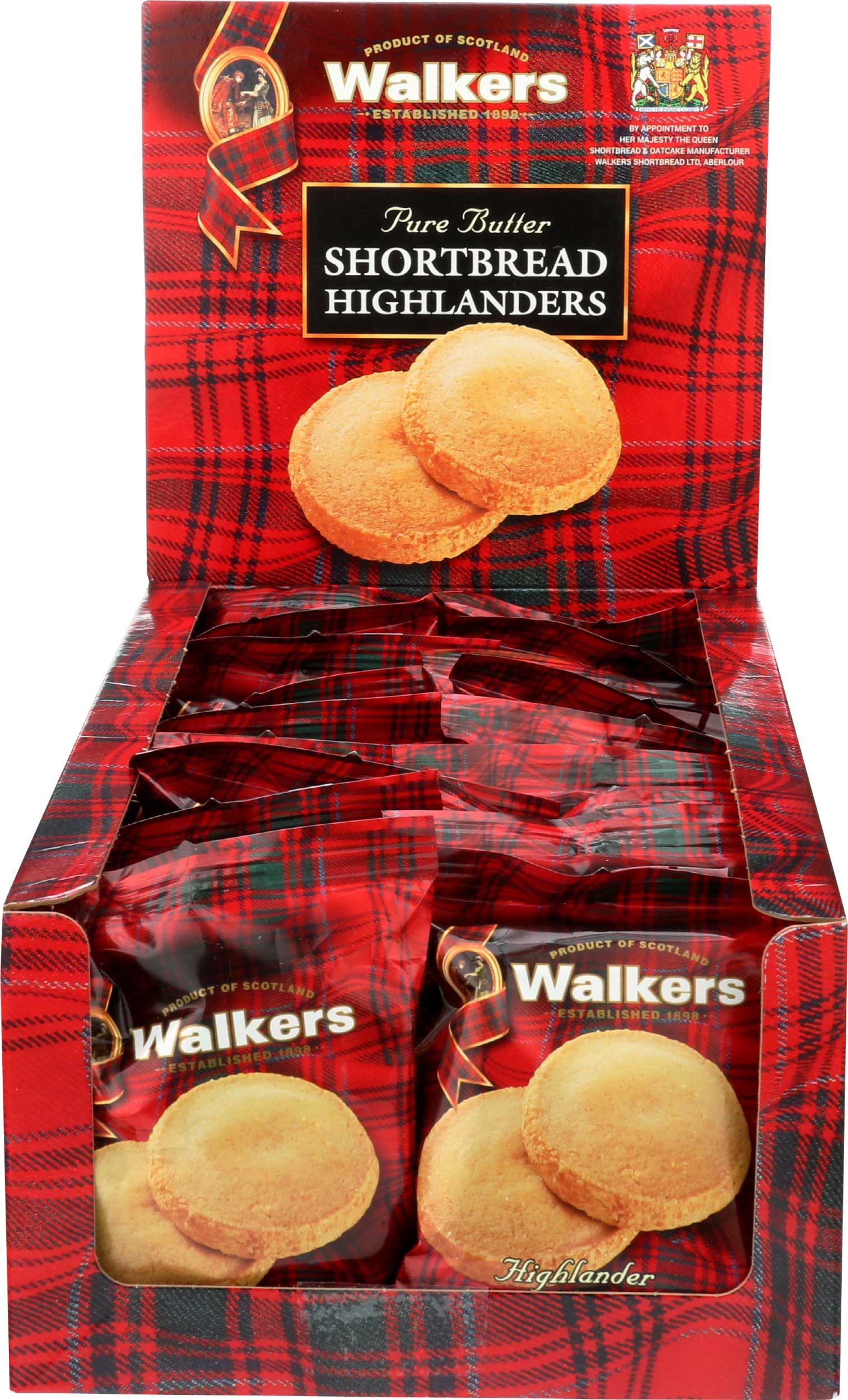 Walkers Pure Butter Shortbread Rounds Cookies, 2 count per pack -- 22 per case
