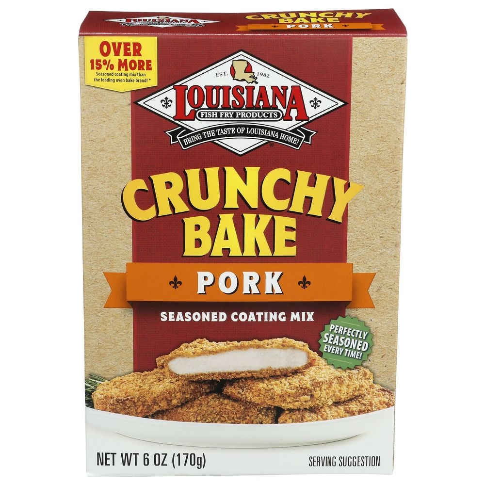 Louisiana Fish Fry Crunchy Oven Baked Pork Seasoned Coating Mix, 6 Ounce -- 6 per case