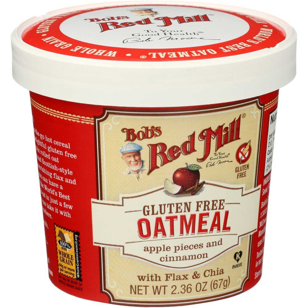 Bobs Red Mill Apple Cinnamon Oatmeal Cup, 2.36 Ounce -- 12 per case