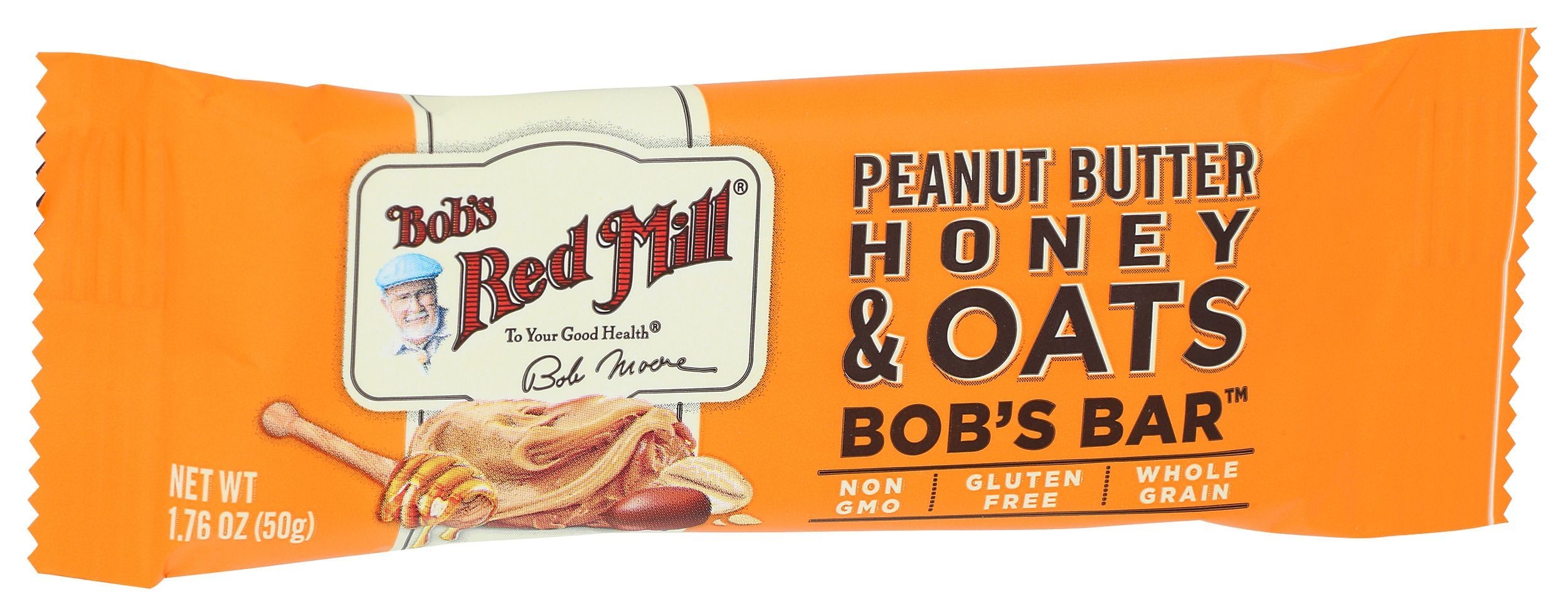 Bobs Red Mill Peanut Butter Honey and Oats Bobs Bar, 1.76 Ounce -- 12 per case