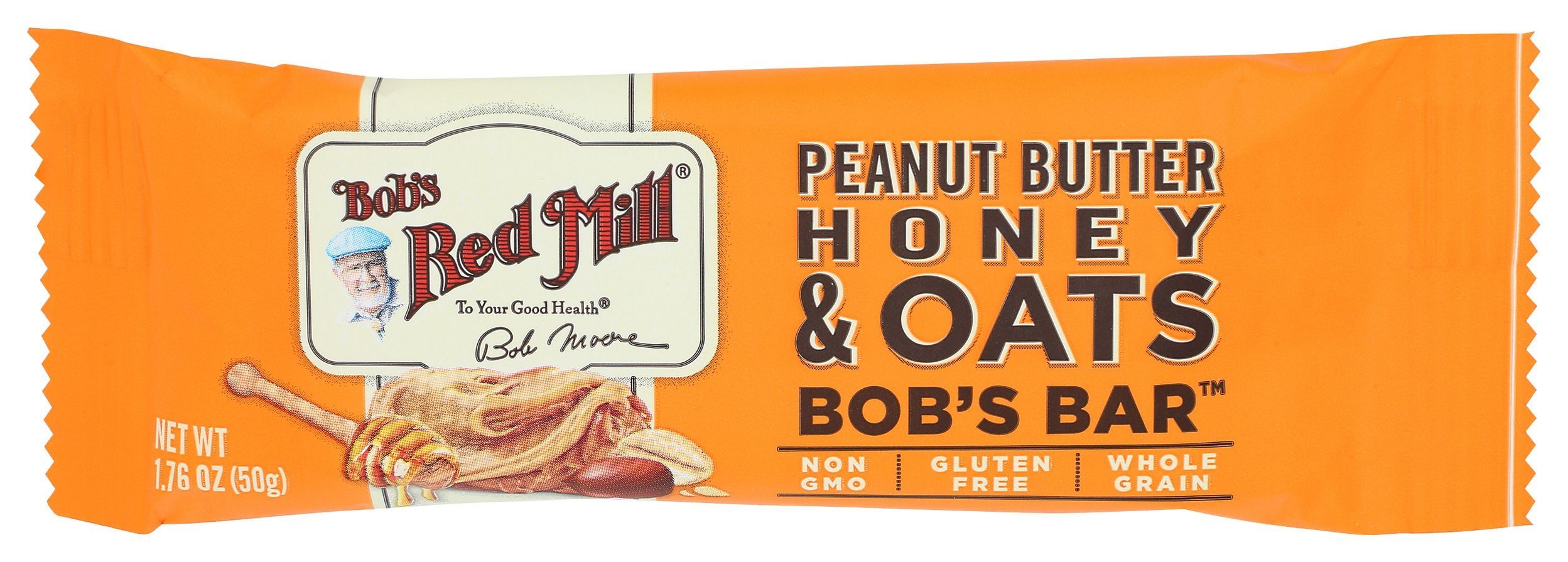 Bobs Red Mill Peanut Butter Honey and Oats Bobs Bar, 1.76 Ounce -- 12 per case