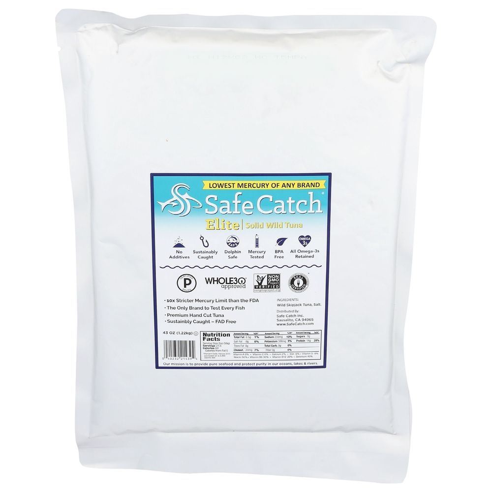Safe Catch Elite Solid Wild Tuna, 43 Ounce Pouch -- 6 per case