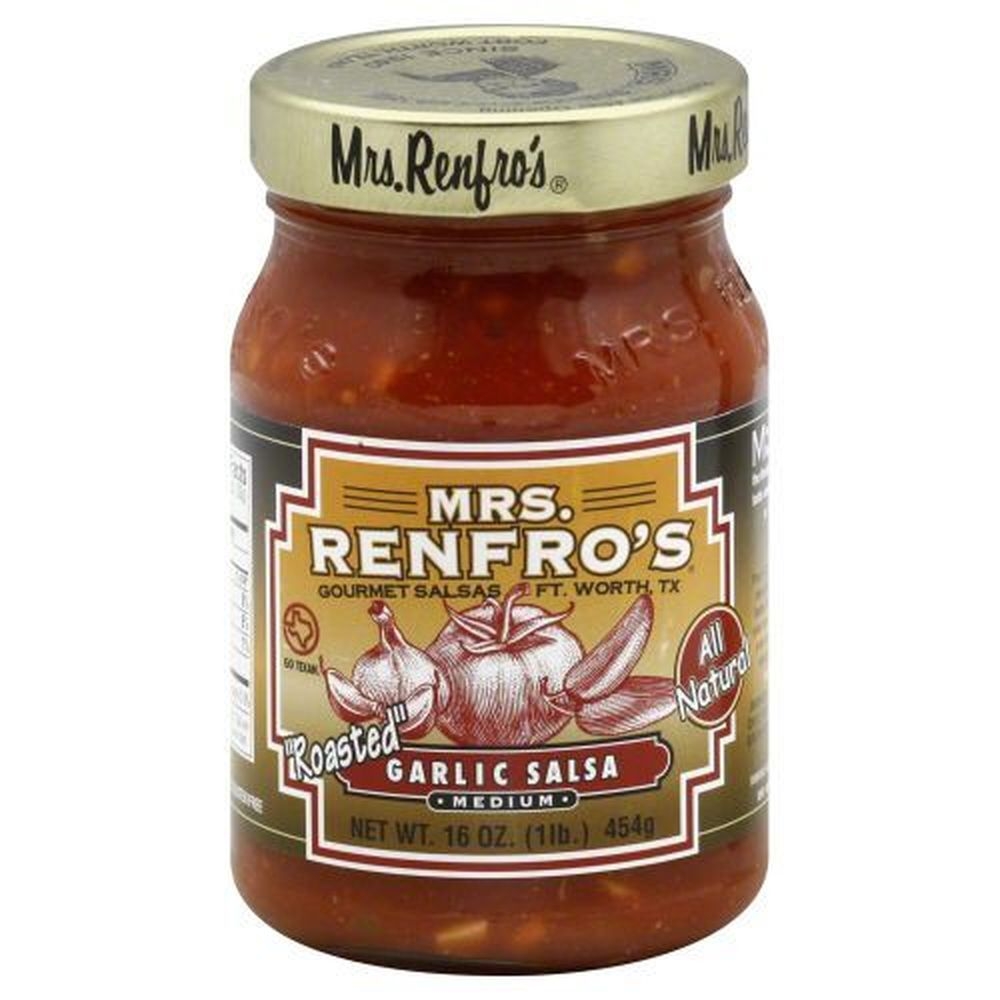 Mrs Renfros Medium Garlic Salsa, 16 Ounce -- 6 per case