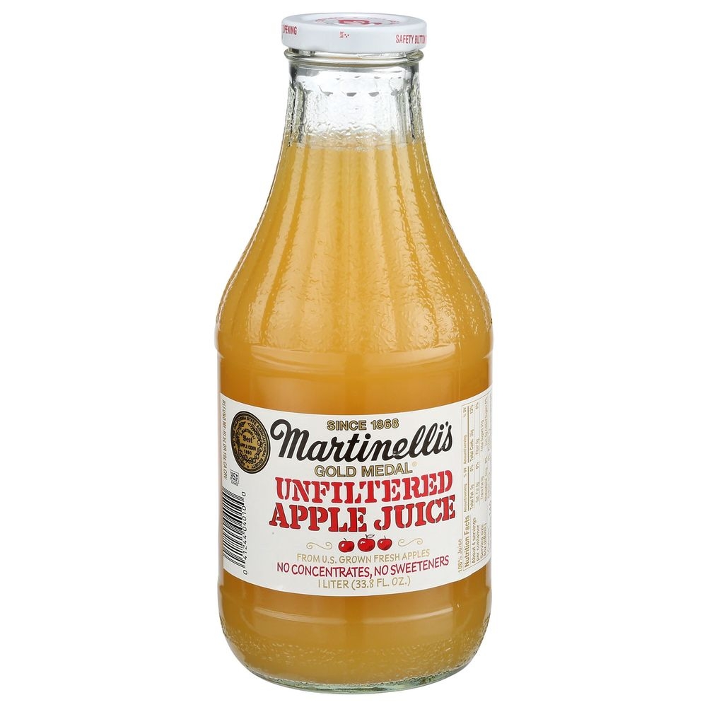 Martinellis Gold Medal Unfiltered Apple Juice, 33.8 Fluid Ounce -- 6 per case