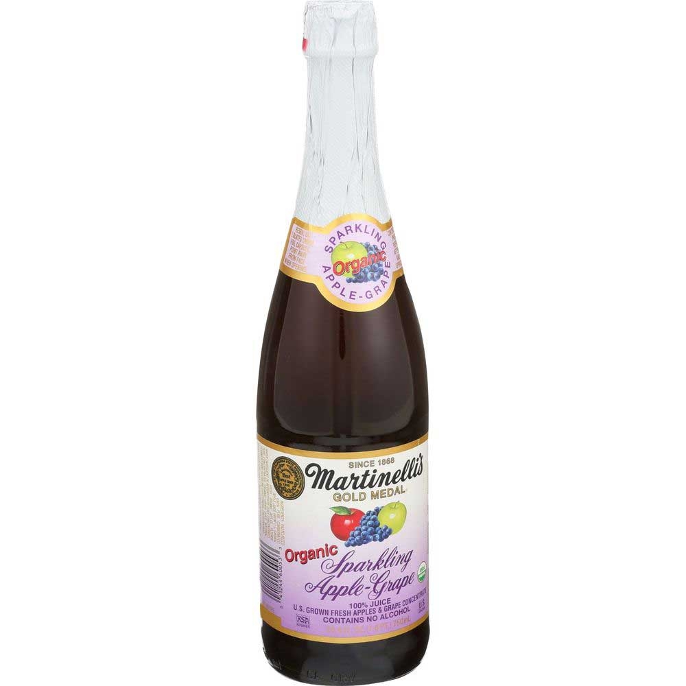 Martinellis Organic Apple Grape Sparkling Juice, 25.4 Fluid Ounce -- 12 per case