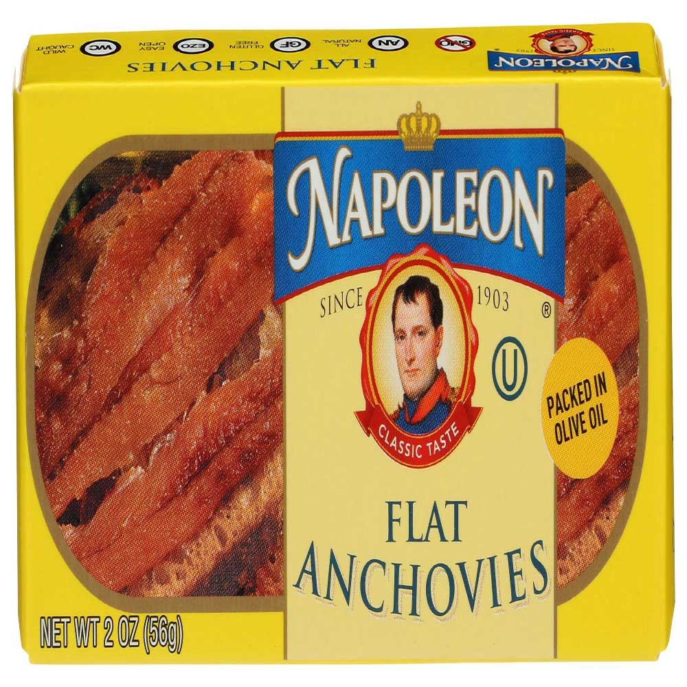 Napoleon Flat Anchovies, 2 Ounce -- 25 per case