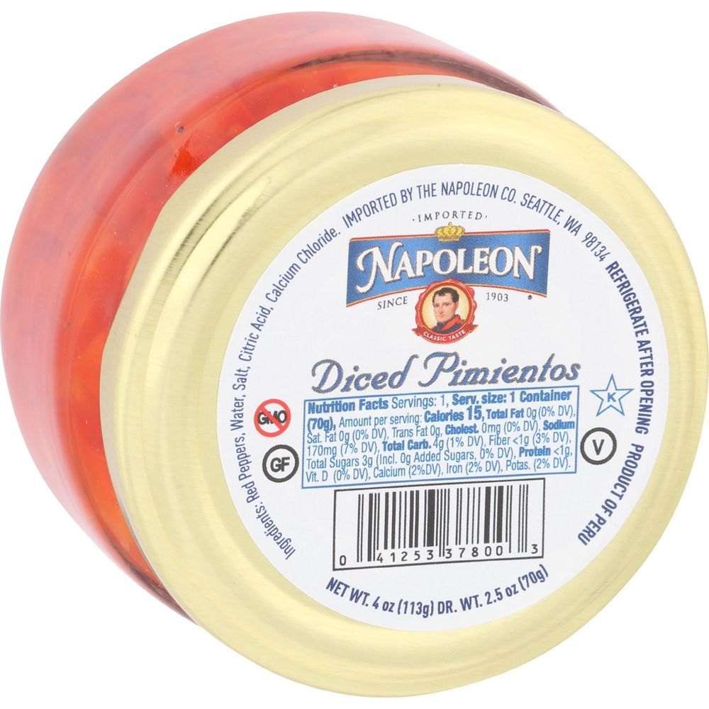 Napoleon Diced Pimientos, 4 Ounce -- 12 per case