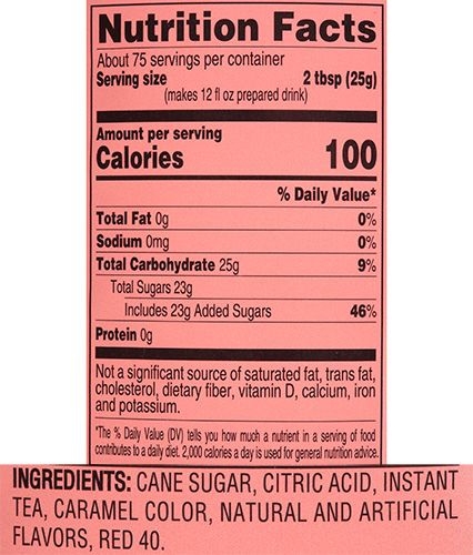 4C Foods Peach Iced Tea Mix, 66.1 Ounce -- 3 per case