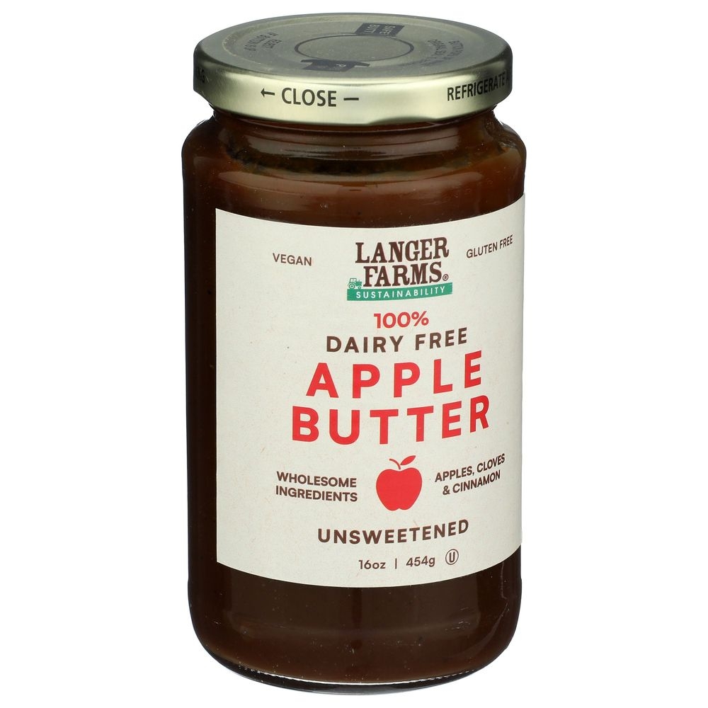 Langer Farms Unsweetened Apple Butter, 16 Ounce -- 12 per case