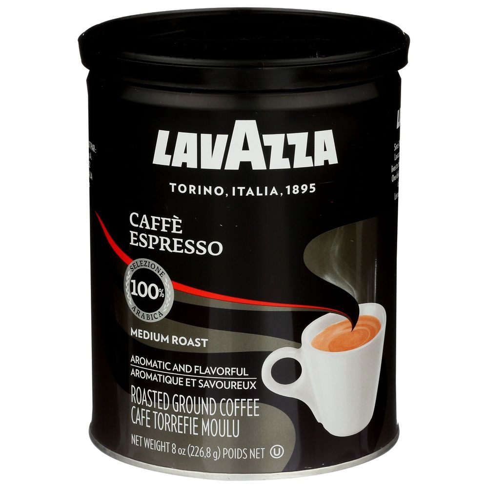 Lavazza Espresso Cafe Medium Roast Ground Coffee, 8 Ounce -- 6 per case