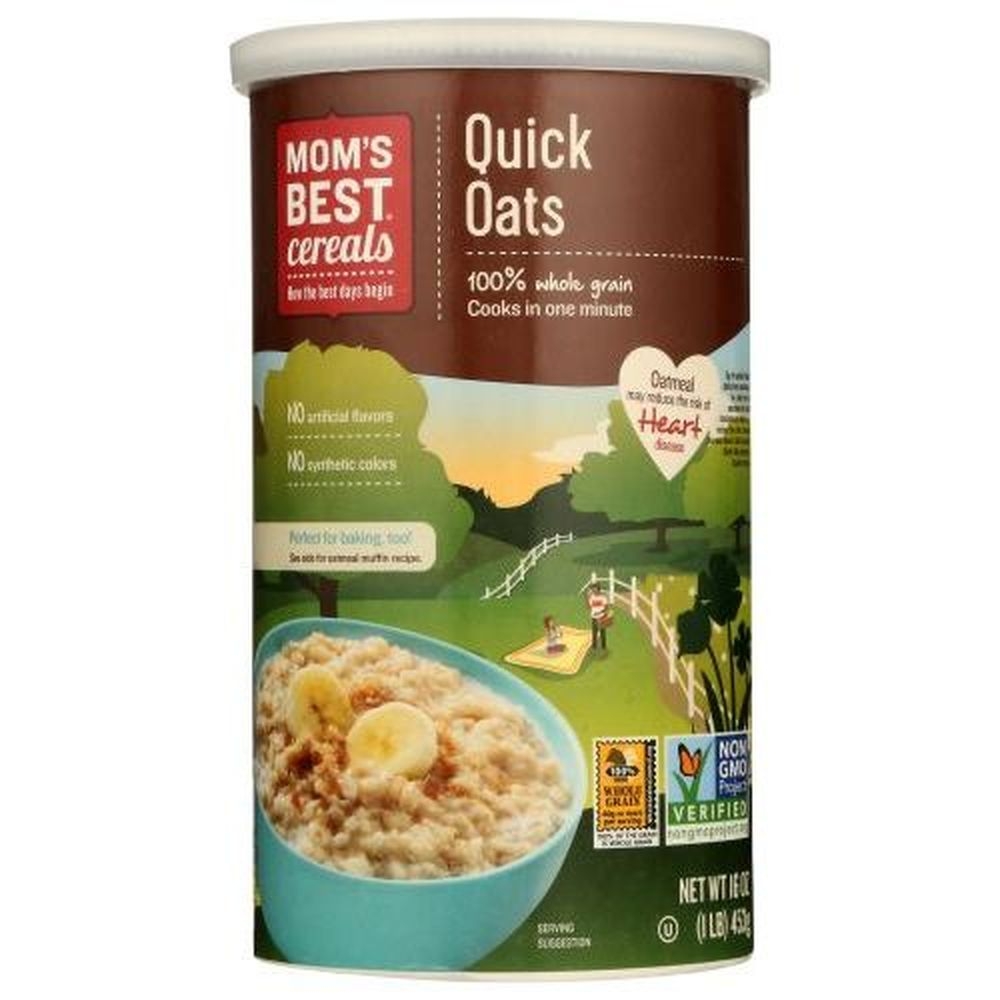 Moms Best Cereals Whole Grain Quick Oats, 16 Ounce -- 12 per case