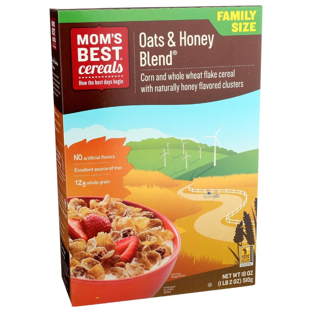 Moms Best Naturals Oats and Honey Blend Cereal, 18 Ounce -- 14 per case