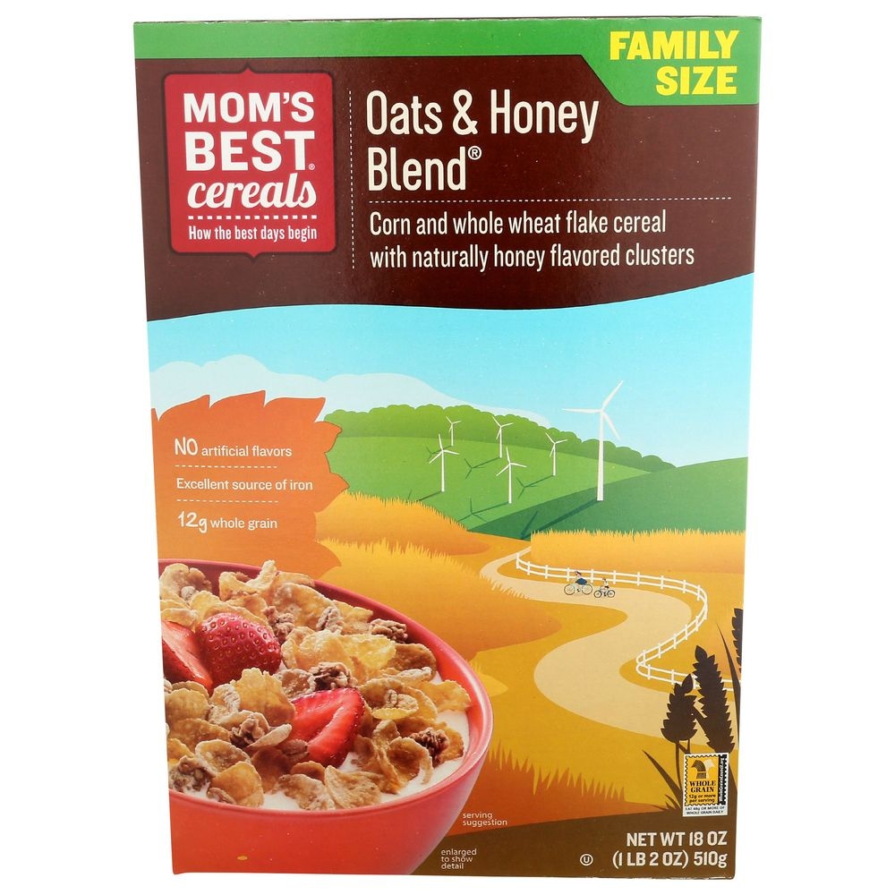 Moms Best Naturals Oats and Honey Blend Cereal, 18 Ounce -- 14 per case