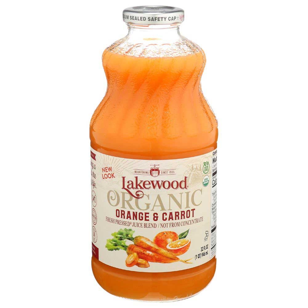 Lakewood Organic Orange and Carrot Blend Juice, 32 Fluid Ounce -- 6 per case
