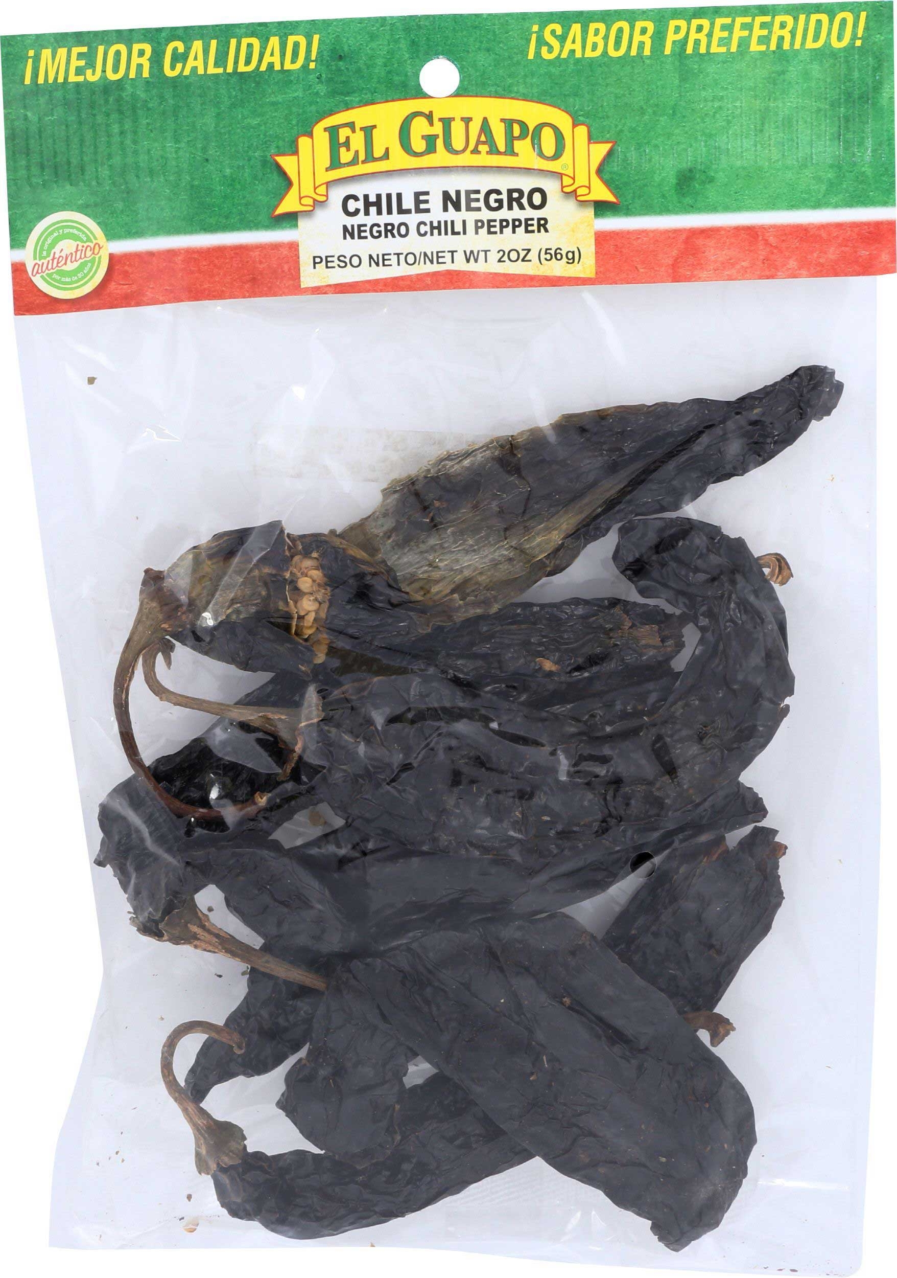EL Guapo Whole Negro Chili Pod, 2 Ounce -- 12 per case