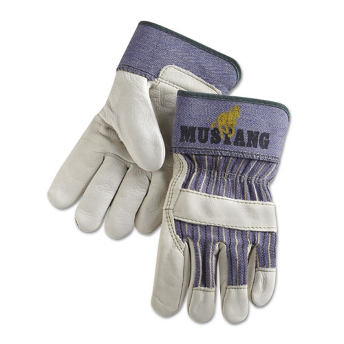 MCR Safety Medium Mustang Grain-Leather-Palm Gloves -- 12 pairs per case