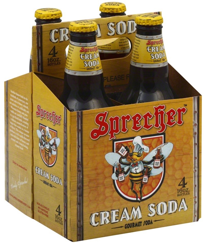 Sprecher Cream Soda, 4 count per pack -- 6 per case