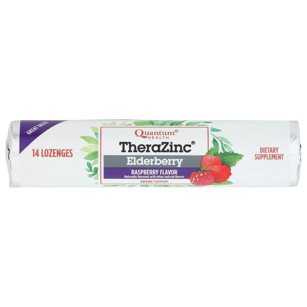 Quantum Health TheraZinc Elderberry Lozenges, 14 count -- 12 per case