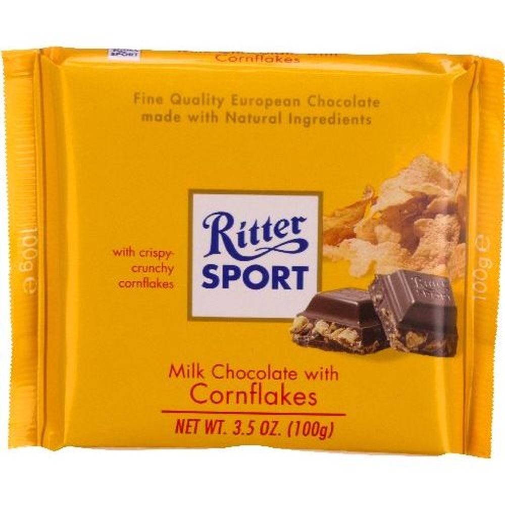 Ritter Sport Milk Chocolate Bar with Corn Flakes, 3.5 Ounce -- 10 per case