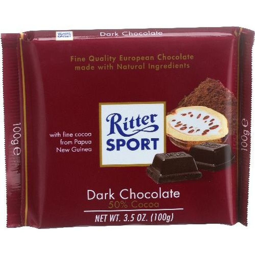 Ritter Sport Dark Chocolate Bar, 3.5 Ounce -- 12 per case