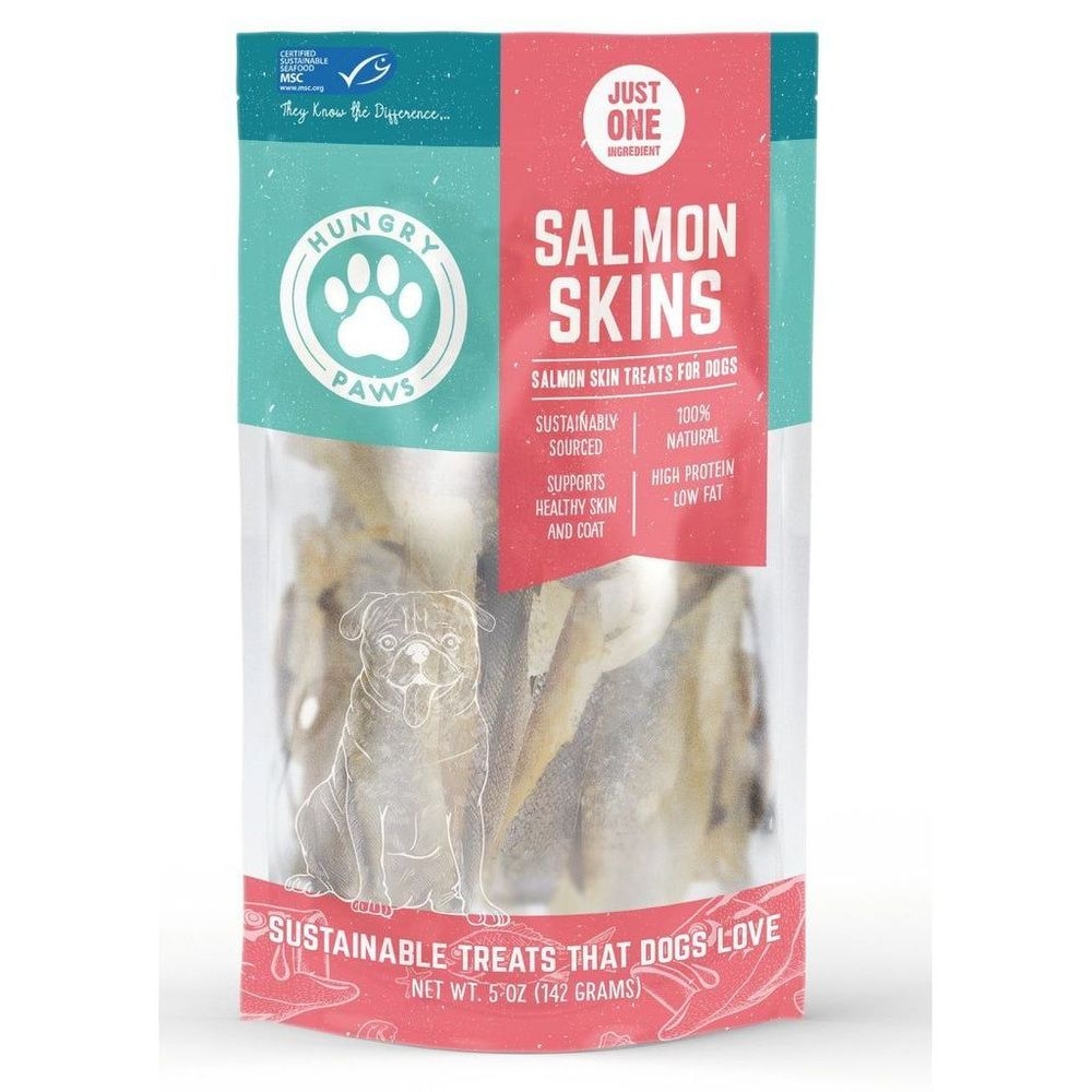 Hungry Paws Salmon Skin Treats for Dogs, 5 Ounce -- 6 per case