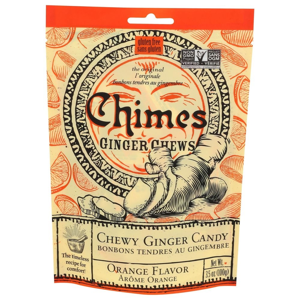 Chimes Orange Ginger Chews, 3.5 Ounce -- 12 per case