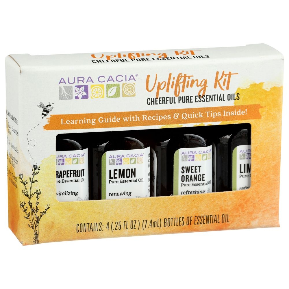 Aura Cacia Cheerful Pure Essential Oils Uplifting Kit