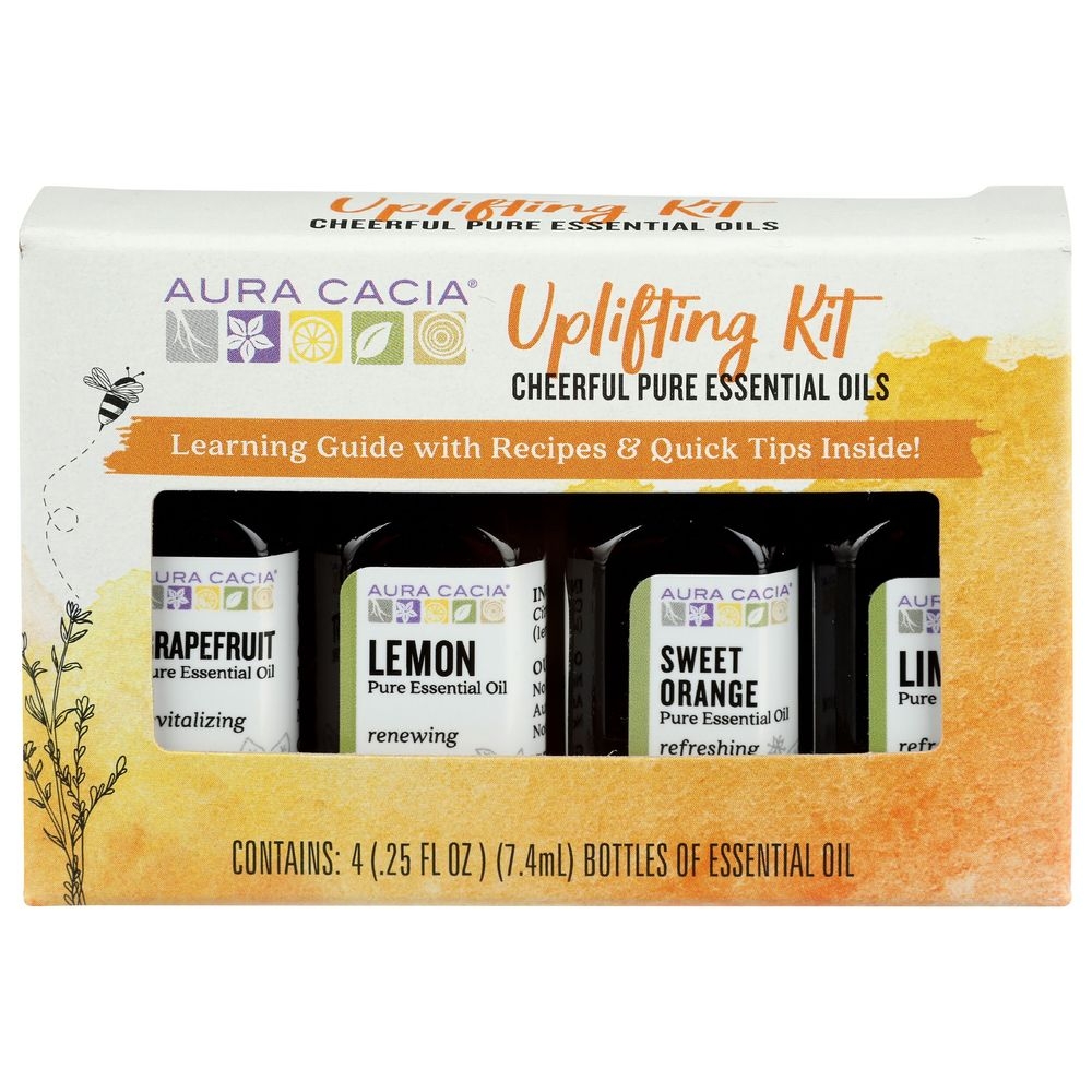 Aura Cacia Cheerful Pure Essential Oils Uplifting Kit