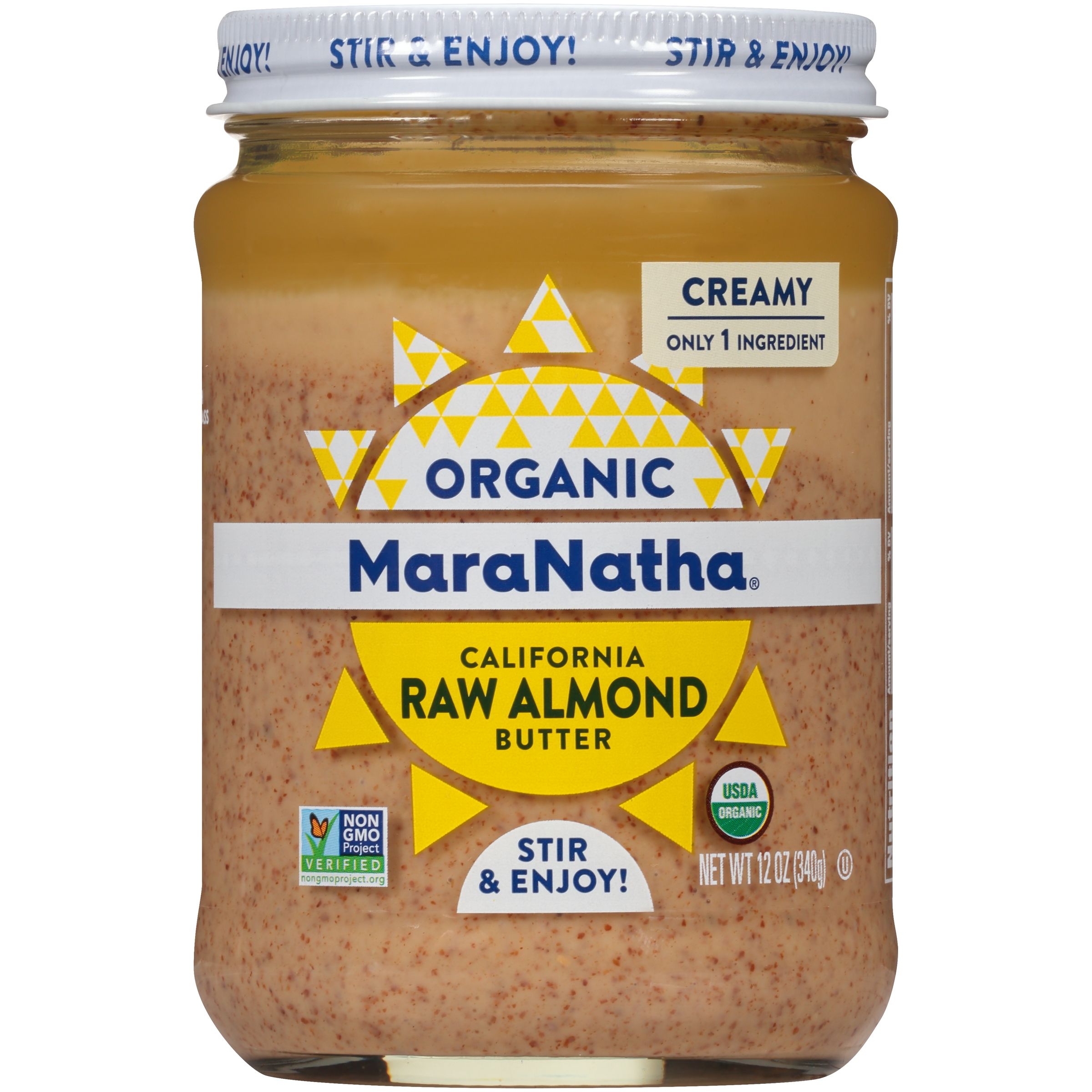 Maranatha Natural Organic Raw Creamy Almond Butter, 12 Ounce -- 6 per case