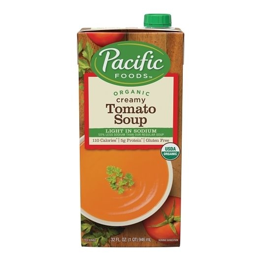 Pacific Foods Organic Creamy Light Sodium Tomato Soup, 32 Fluid Ounce -- 12 per case.