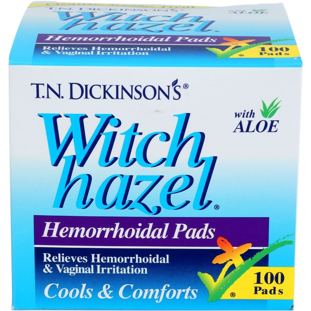 T N Dickinson Witch Hazel Hemorrhoidal Pad, 100 count