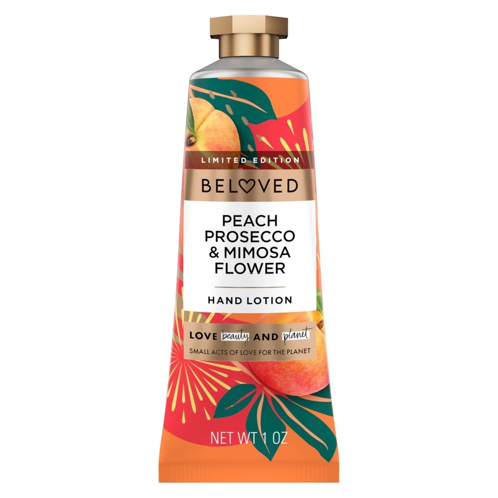 Love Beauty and Planet Beloved Peach Prosecco and Mimosa Flower Hand Lotion, 1 Ounce -- 24 per case