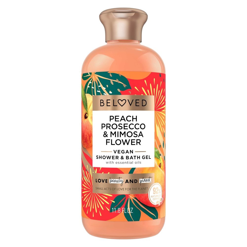 Love Beauty and Planet Beloved Peach Prosecco and Mimosa Flower Shower Bath Gel, 11.8 Fluid Ounce -- 8 per case