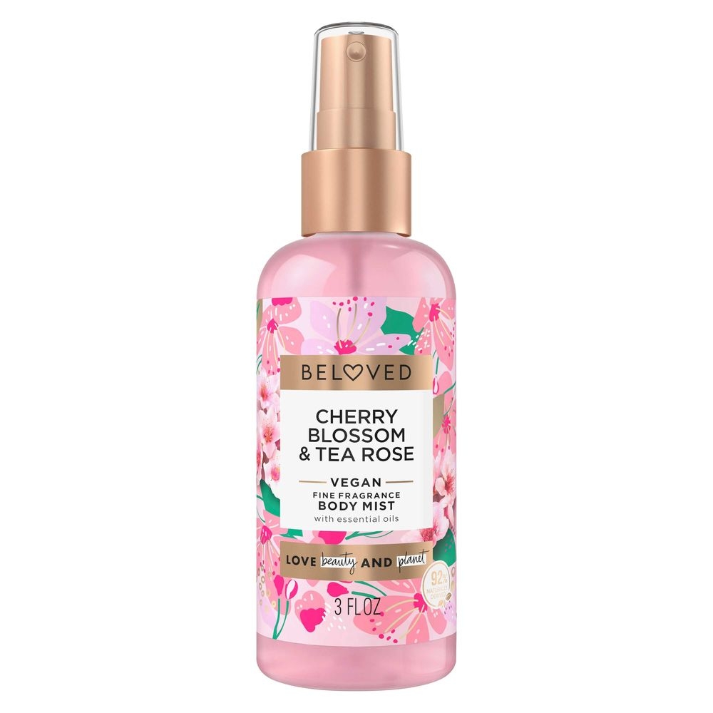 Love Beauty and Planet Beloved Cherry Blossom and Tea Rose Fine Fragrance Body Mist, 3 Fluid Ounce -- 12 per case