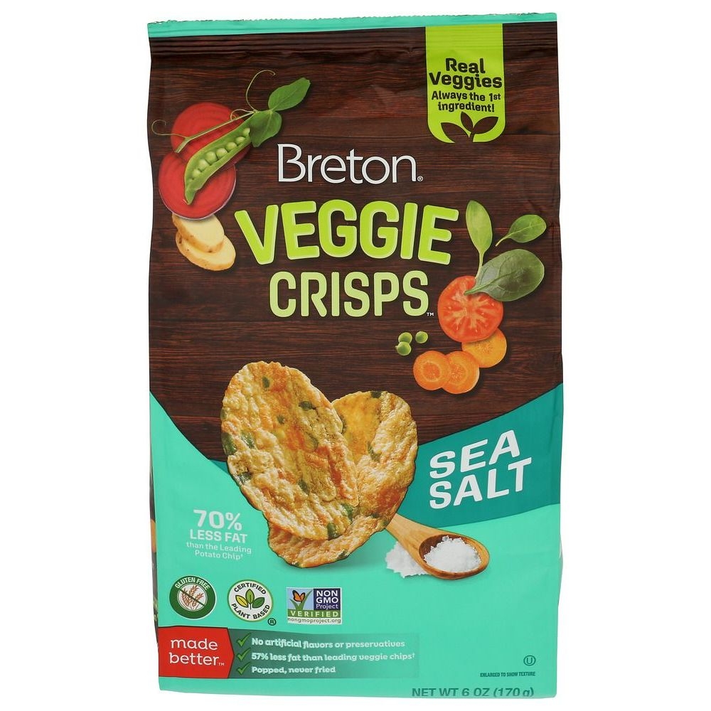 Dare Foods Breton Sea Salt Veggie Crisps, 6 Ounce -- 12 per case