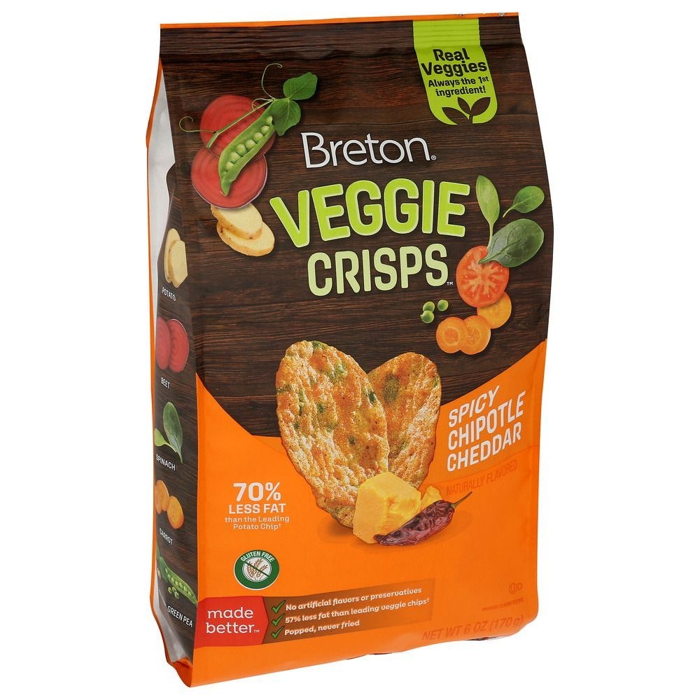 Dare Foods Breton Spicy Chipotle Cheddar Veggie Crisps, 6 Ounce -- 12 per case
