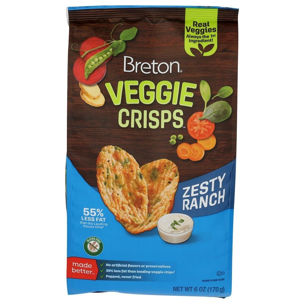 Dare Foods Breton Zesty Ranch Veggie Crisps, 6 Ounce -- 12 per case
