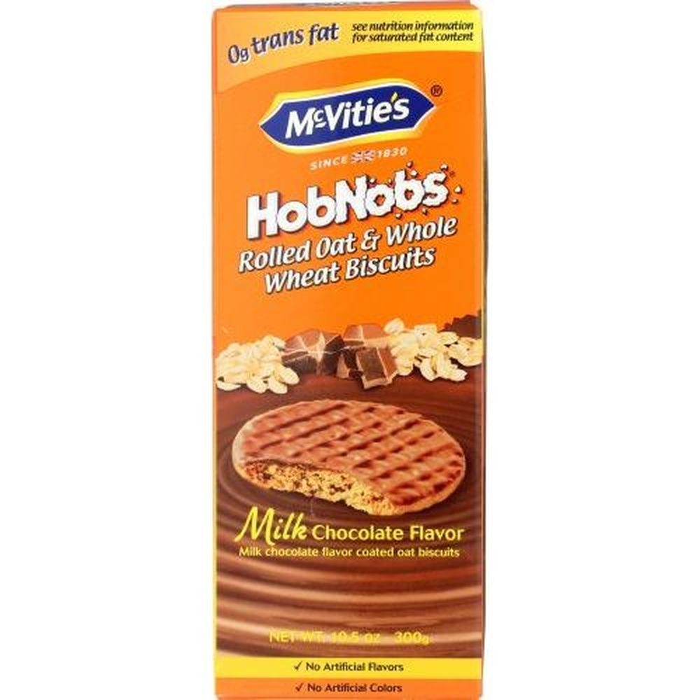 Mcvities Hobnobs Milk Chocolate Rolled Oat and Whole Wheat Biscuits, 10.5 Ounce -- 12 per case