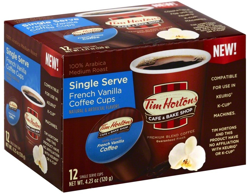 Tim Hortons French Vanilla Coffee, 12 count per pack -- 6 per case