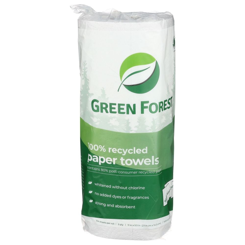 Green Forest White Paper Towel Roll -- 30 per case