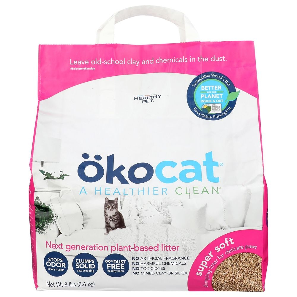 Okocat Super Soft Wedge Clamping Cat Litter, 8 Pound