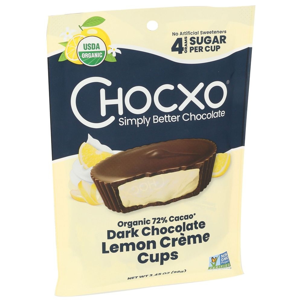 Chocxo Organic Dark Chocolate Lemon Crème Cup, 3.45 Ounce -- 6 per case