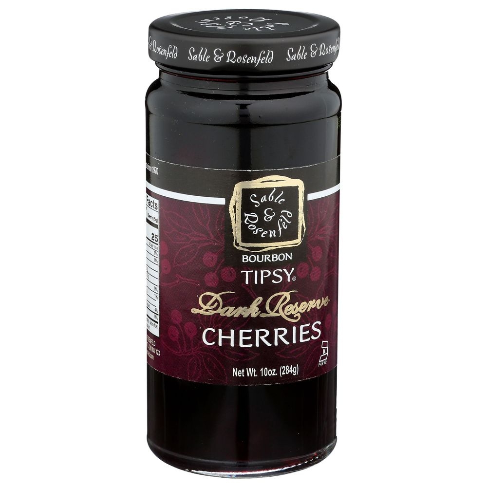 Sable and Rosenfeld Bourbon Tipsy Dark Reserve Cherries, 10 Ounce -- 6 per case
