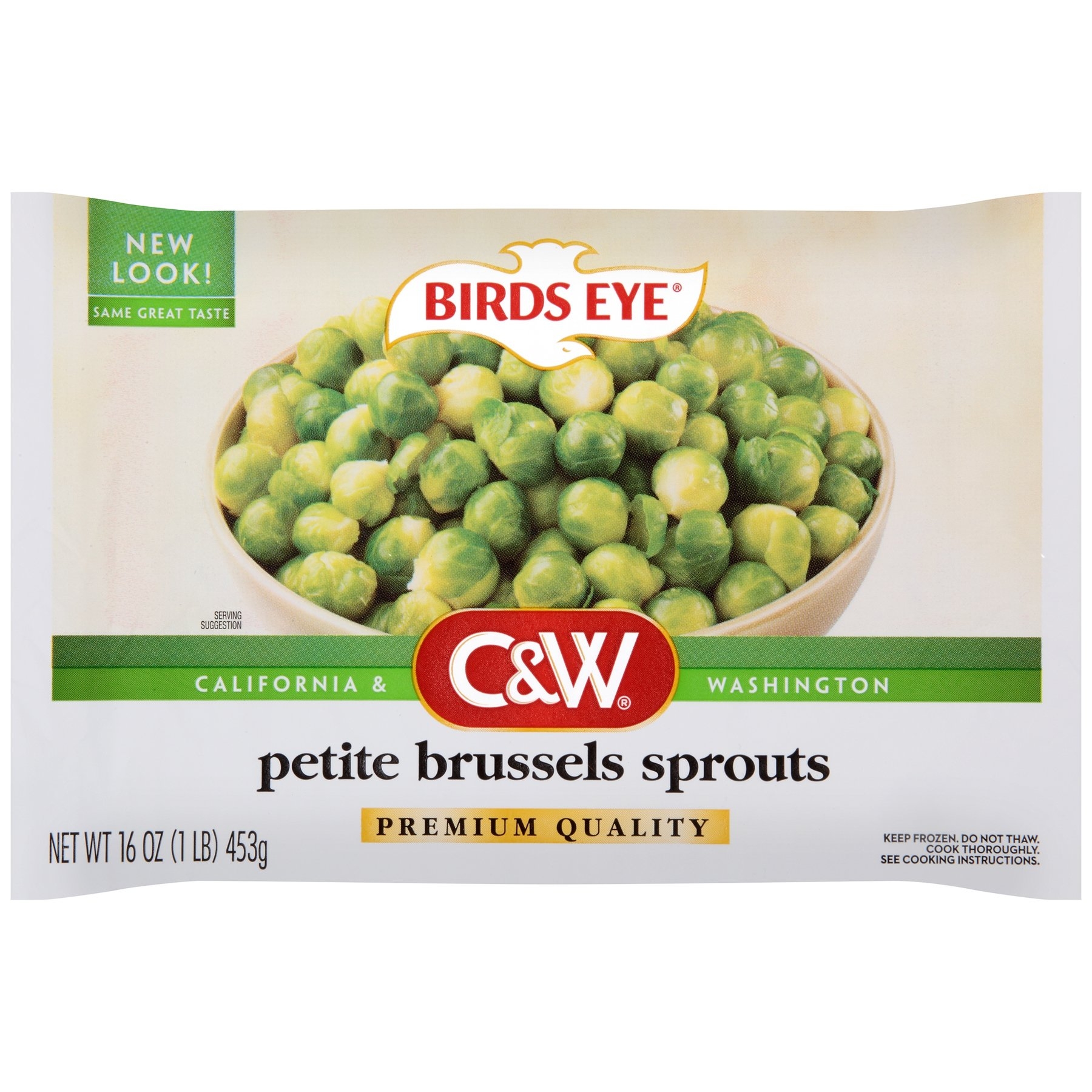 C and W Petite Brussels Sprouts, 16 Ounce -- 12 per case.